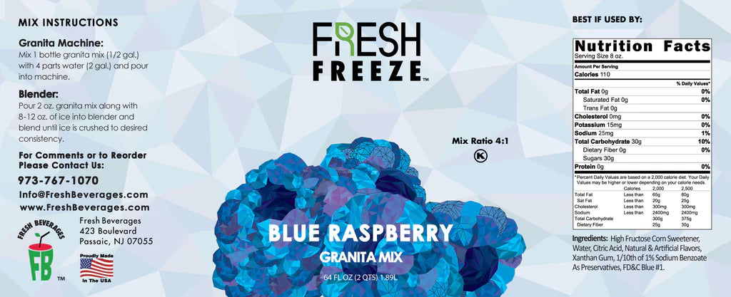 Blue Raspberry Syrup Ingredients Blue Raspberry Granita Syrup – West Beverage